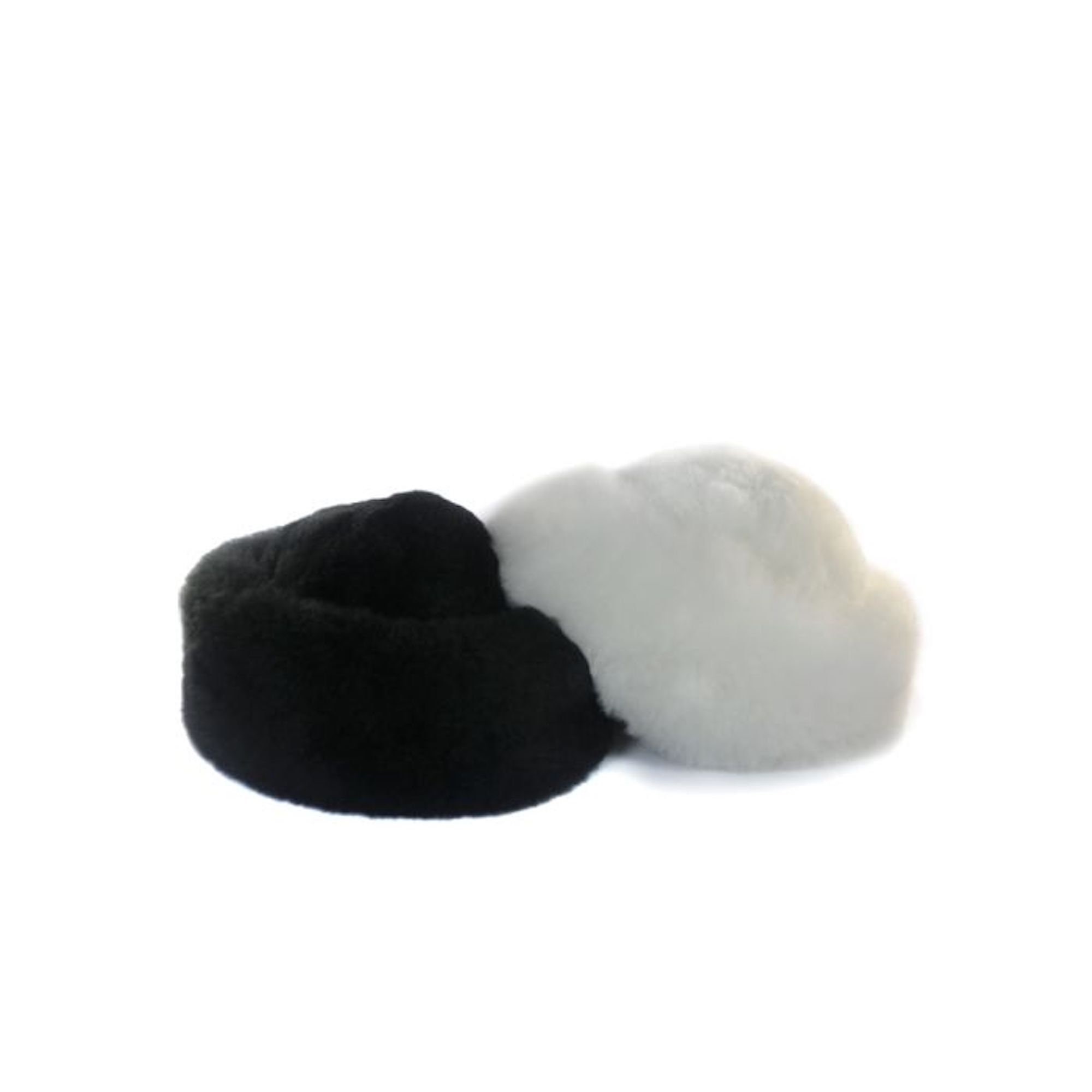 Black Yarn Destash, 2 Skeins, Bulky Faux Fur Pom, Acrylic Vegan