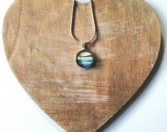 Sound of Iona necklace | handmade 12mm print necklace | Scottish Island jewellery | handmade necklace | Ailleagan Art
