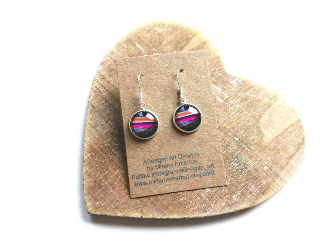 Campsie Sunset Earrings Stripey Printed Jewellery Miriam - Etsy UK