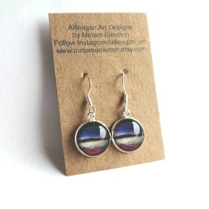 Last light Harris earrings | handmade jewellery  | Scottish seascape earrings | landscape artist | Miriam Emerton | Ailleagan Art