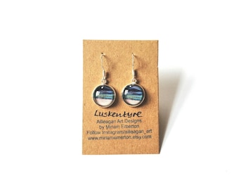 Luskentyre earrings | Scottish jewellery | seascape earrings | drop dangle earnings | island of Harris | Miriam Emerton | Ailleagan Art