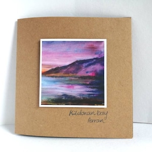 Carte Baie de Kildonan | carte Arran | carte écologique faite main | île d'Arran | Cartes de paysage marin écossais | Art d'Ailleagan | Art écossais | Miriam Emerton
