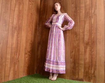 provincial 70s maxi dress xs