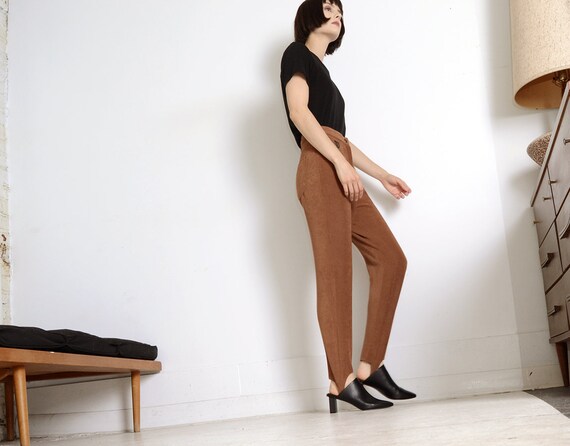 microsuede 80s stirrup pants