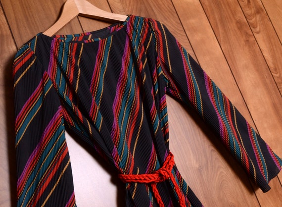 striped rainbow 80s kimono dress
