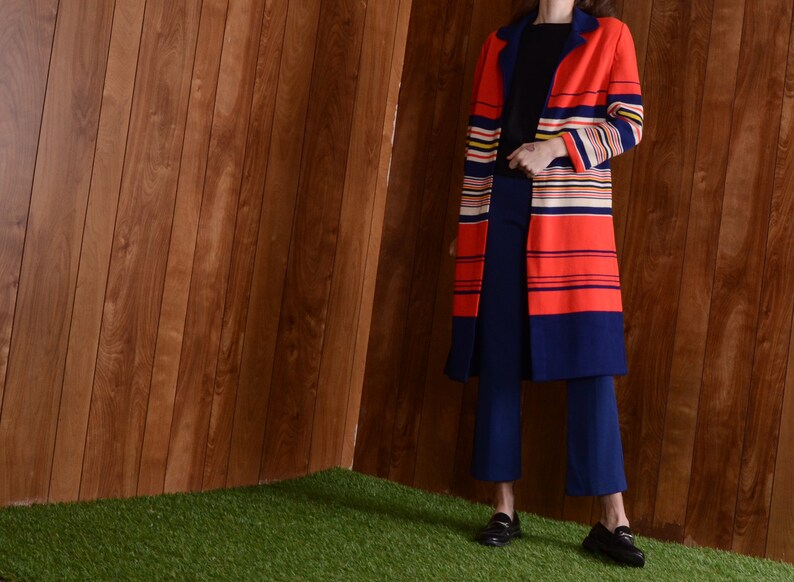 wool knit 60s mod coat