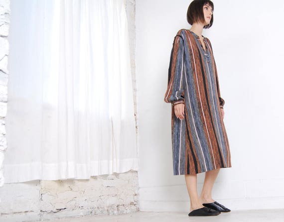 fave striped neutral tent dress