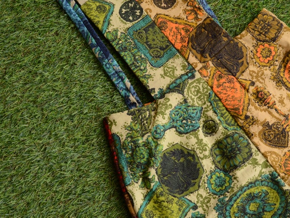 patchwork key print 60s romper - image 3