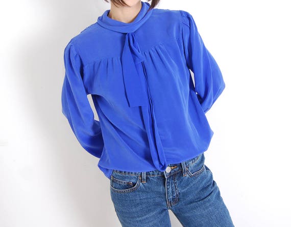 silk pussy bow blouse