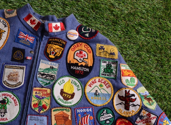 girl guides 70s patchwork poncho
