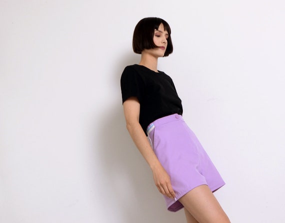 lilac 80s tennis shorts