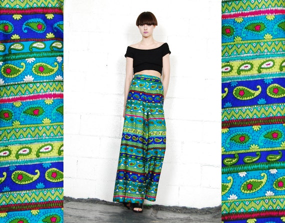 psychedelic paisley 60s 70s palazzo pants
