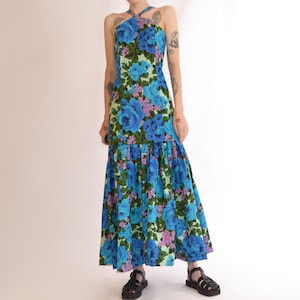 dropwaist midcentury floral gown M