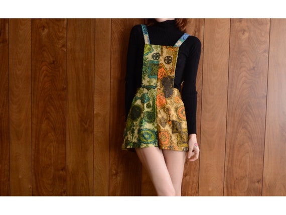 patchwork key print 60s romper - image 4