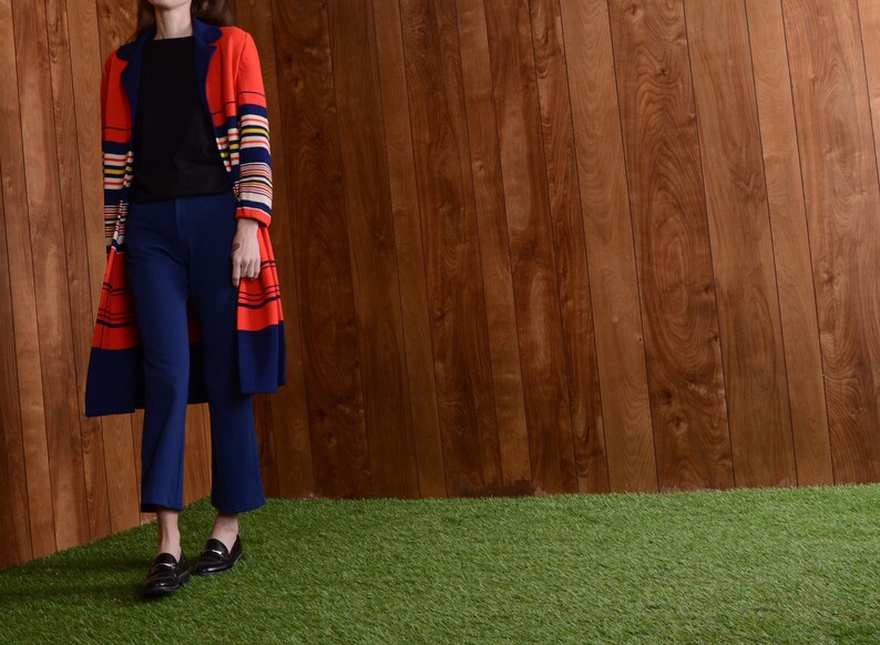 wool knit 60s mod coat