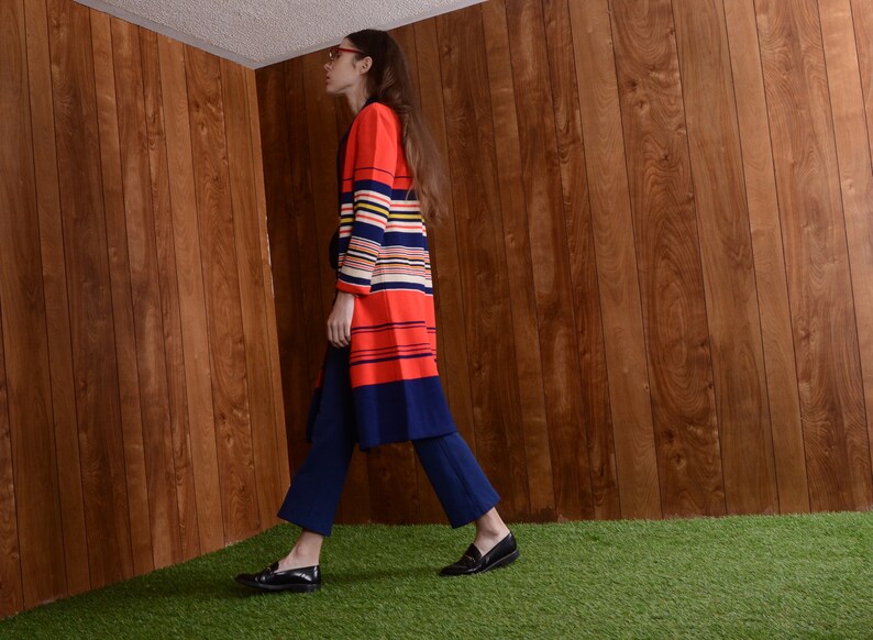wool knit 60s mod coat