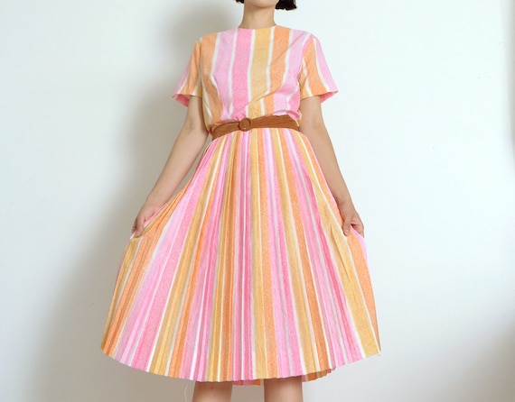 1950s candy stripe dress