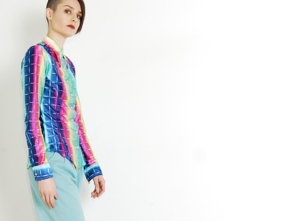 disco neon 90s rainbow shirt