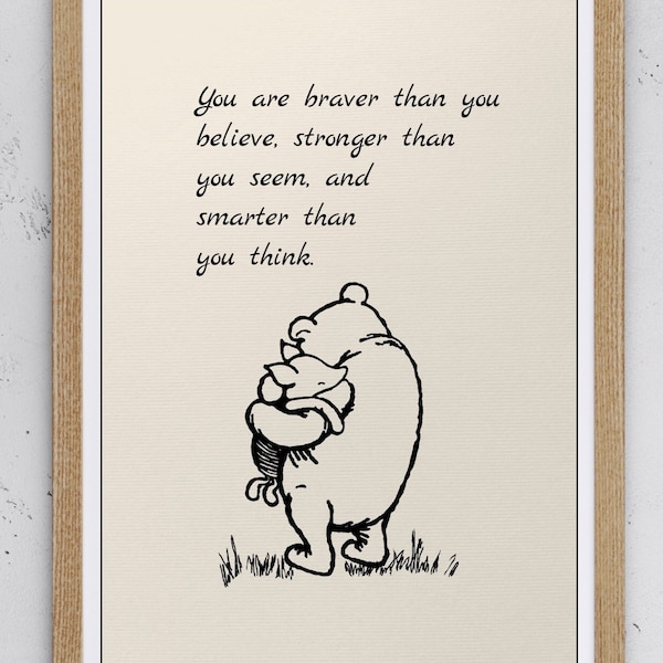 Winnie the Pooh You Are Braver Than You Believe Frame Etsy
