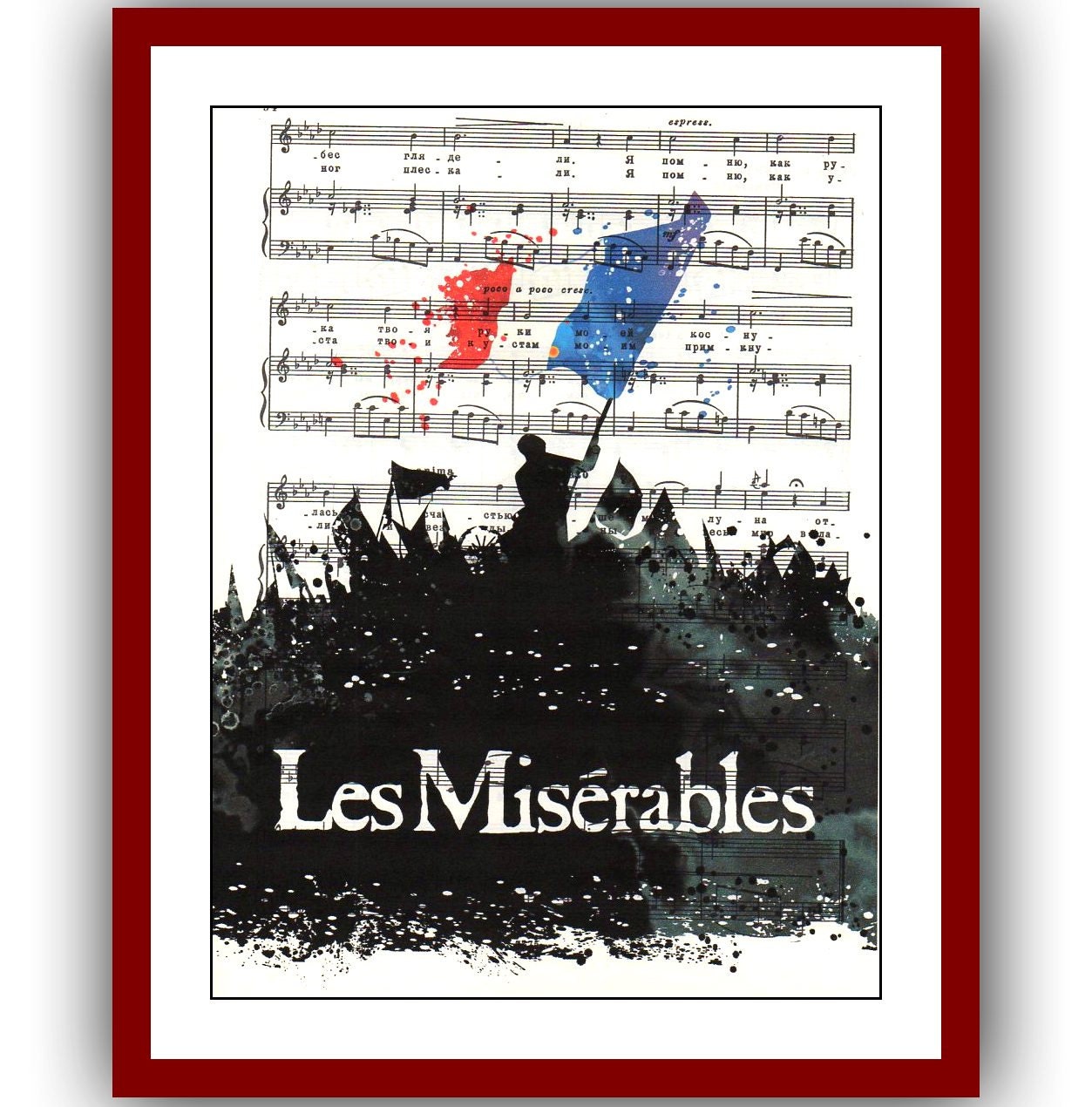 Les Miserables Poster 2 Watercolor Musical Print School | Etsy