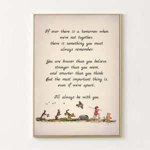 Se mai ci fosse un domani in cui non saremo insieme... Poster con citazione di Winnie the Pooh Regalo Vintage Decorazione per la cameretta dei bambini 3041