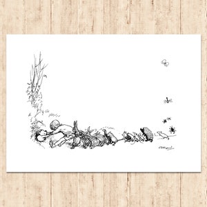 Winnie the Pooh Poster Classic Vintage Printable Nursery Print Gift Baby Room Art Wall Decor Instant Digital Download