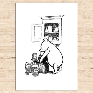 Winnie the Pooh Poster Classic Vintage Printable Nursery Print Gift Baby Room Art Wall Decor Instant Digital Download