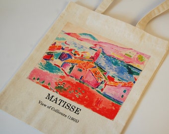 Matisse View of Collioure 1905 Cotton Tote Bag Organic Bag Long Handles Aesthetic tote Gift Eco Friendly