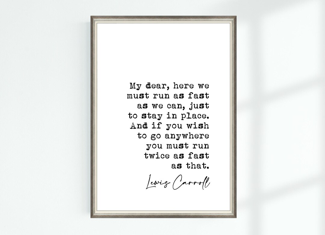 Lewis Carroll Quote Poster Alice in Wonderland Print My Dear, Here We
