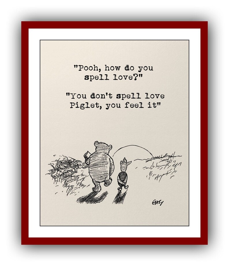 Winnie the Pooh Quote Pooh How Do You Spell Love You Etsy
