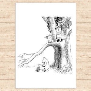 Winnie the Pooh Poster Classic Vintage Printable Nursery Print Gift Baby Room Art Wall Decor Instant Digital Download