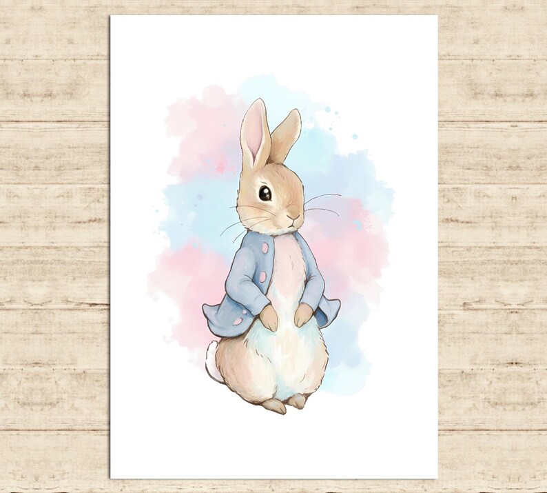 Peter Rabbit Poster Beatrix Potter Character Peter Rabbit Pink-blue ...
