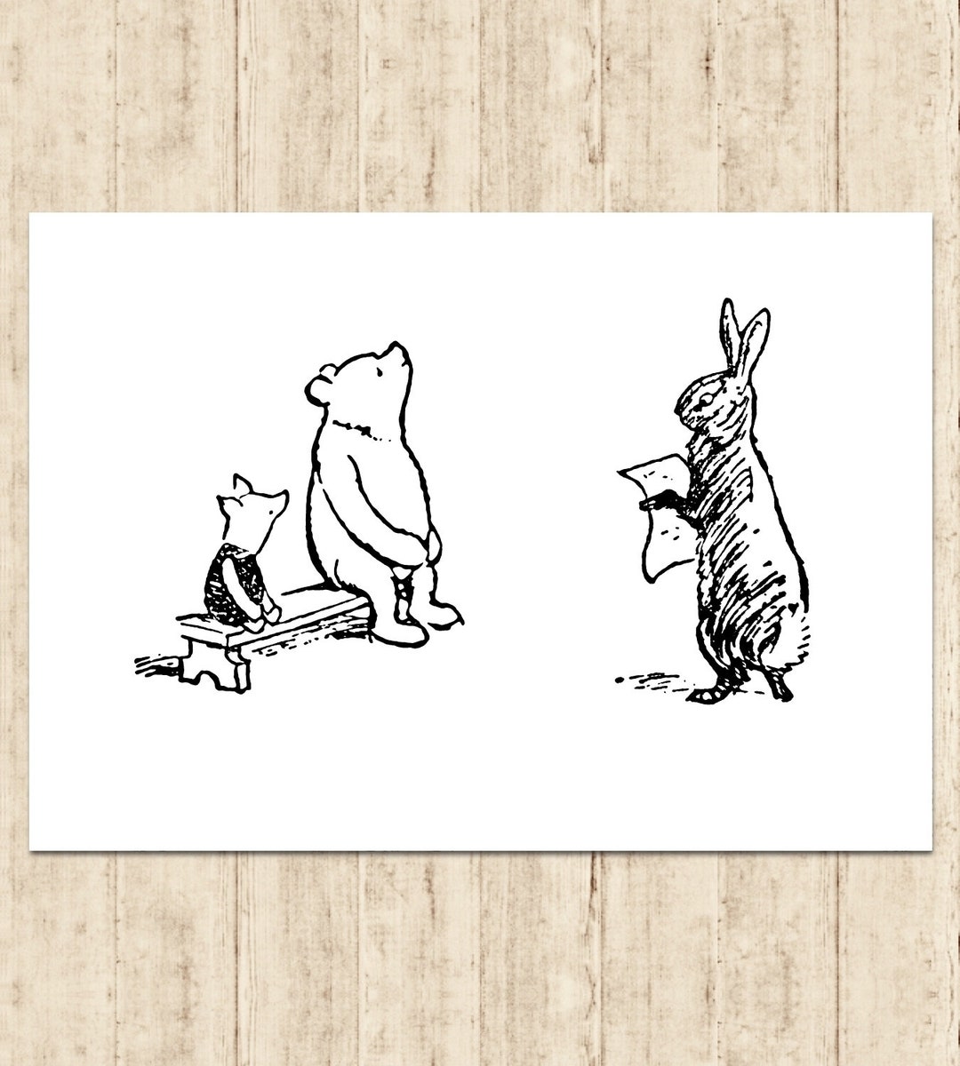 Winnie the Pooh Rabbit Poster Classic Vintage Printable Nursery Print ...
