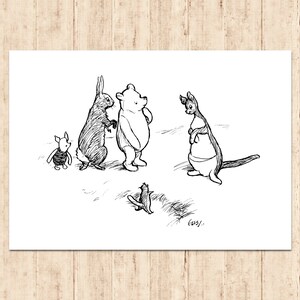 Winnie the Pooh Poster Classic Vintage Printable Nursery Print Gift Baby Room Art Wall Decor Instant Digital Download