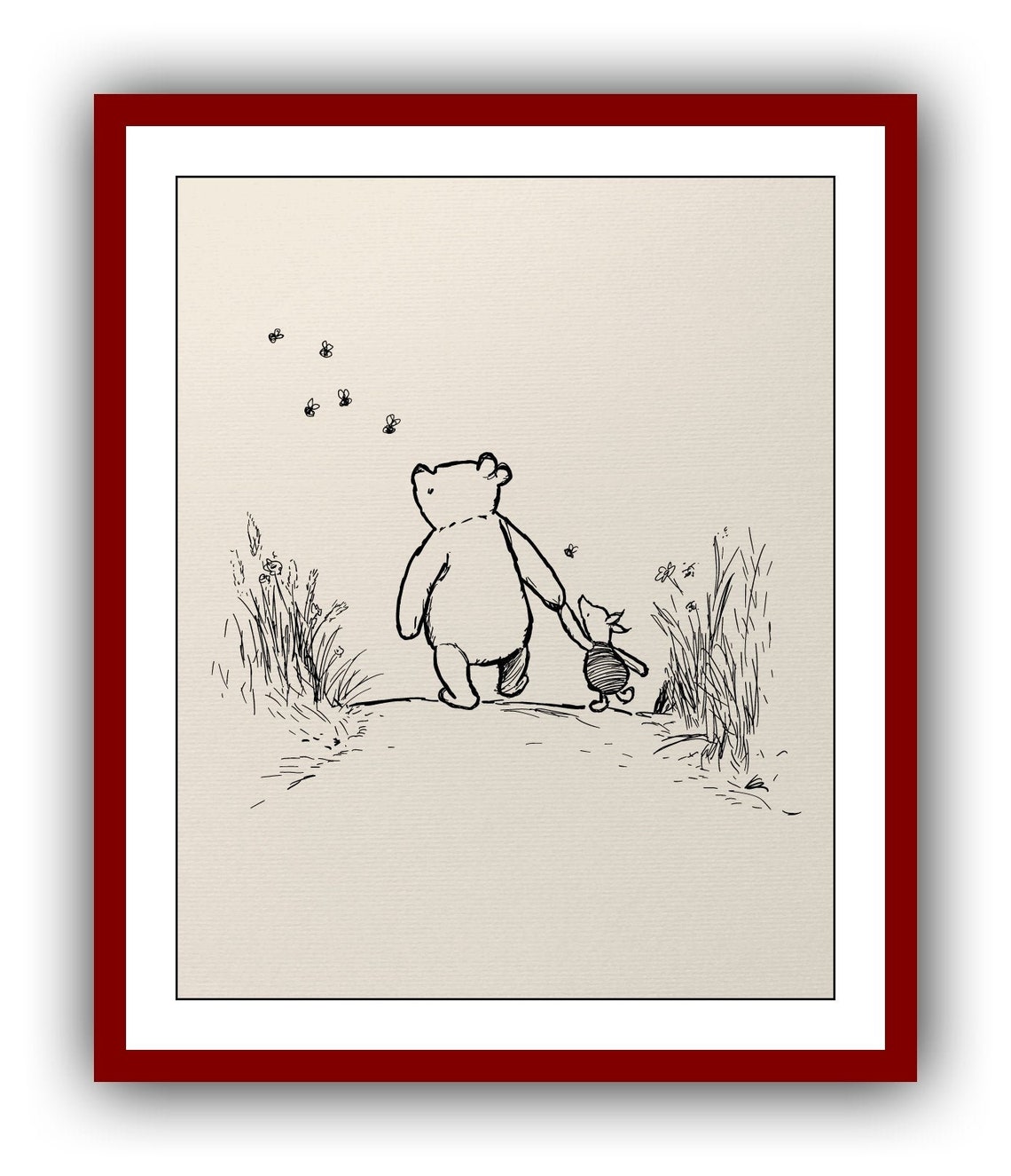 Winnie the Pooh and Piglet Poster Vintage Classic Print Etsy