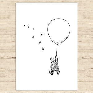 Winnie the Pooh Poster Classic Vintage Printable Nursery Print Gift Baby Room Art Wall Decor Instant Digital Download