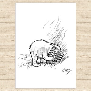 Winnie the Pooh Poster Classic Vintage Printable Nursery Print Gift Baby Room Art Wall Decor Instant Digital Download