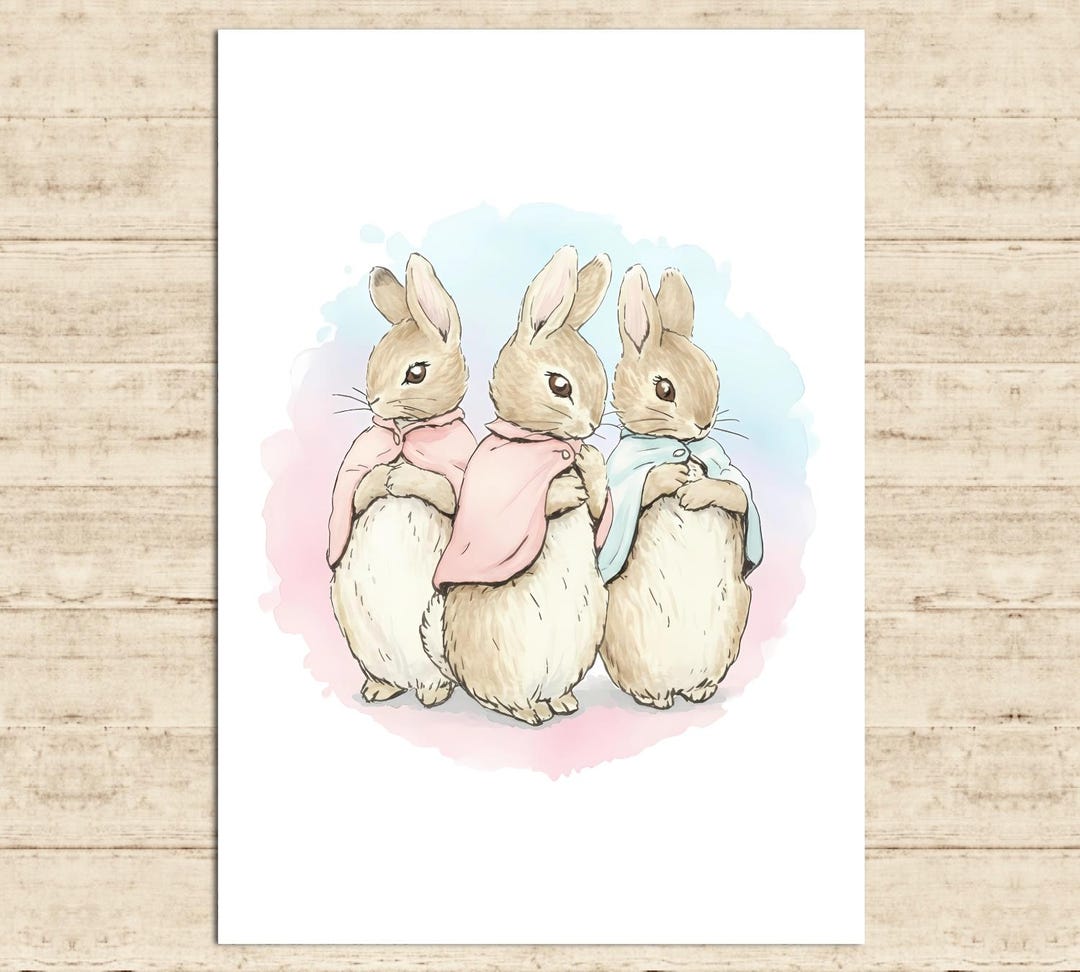 Flopsy Rabbit Printable Flopsy, Mopsy, and Cottontail Poster Beatrix Potter Character Peter ...