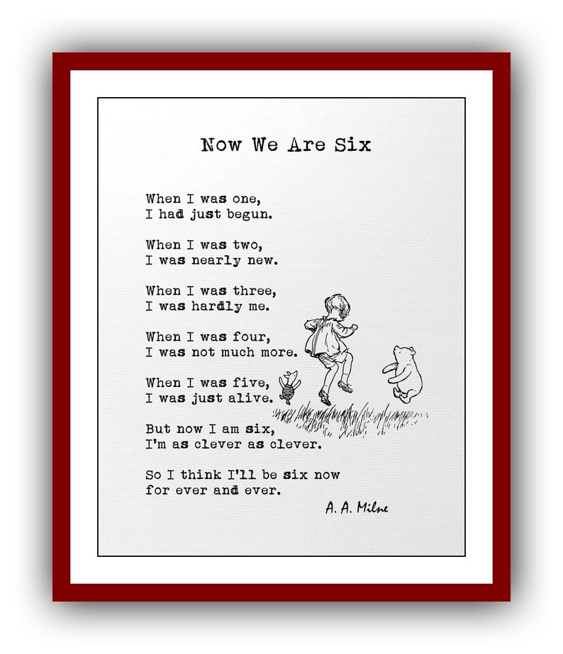Now We Are Six A. A. Milne Poems When I Was One I Had Just - Etsy