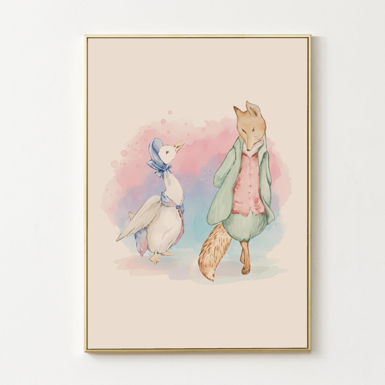 Jemima Puddle-duck and Fox Mr. Tod Poster Beatrix Potter Character ...