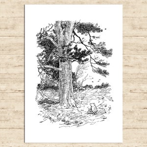 Winnie the Pooh and Piglet Poster Classic Vintage Printable Nursery Print Gift Baby Room Art Wall Decor Instant Digital Download