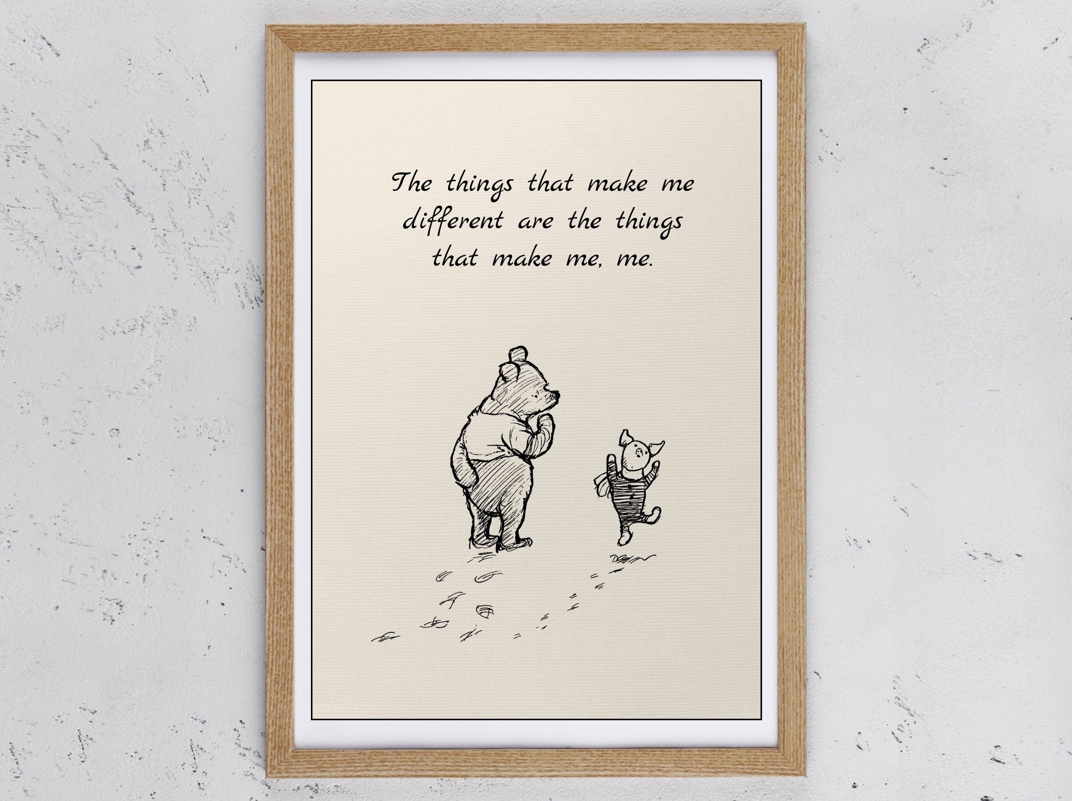 The Things That Make Me Different Are The Me, ...winnie Pooh Quote Print 8x10 Vintage Classic Poster Nursery 1066