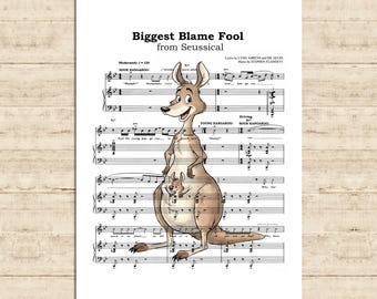 Seussical Musical Poster Sour Kangaroo Print Größte Blame Fool Musik Notenblatt Kunstdruck Kinderzimmer Wand Dekor druckbare Download