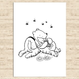 Winnie the Pooh Poster Classic Vintage Printable Nursery Print Gift Baby Room Art Wall Decor Instant Digital Download