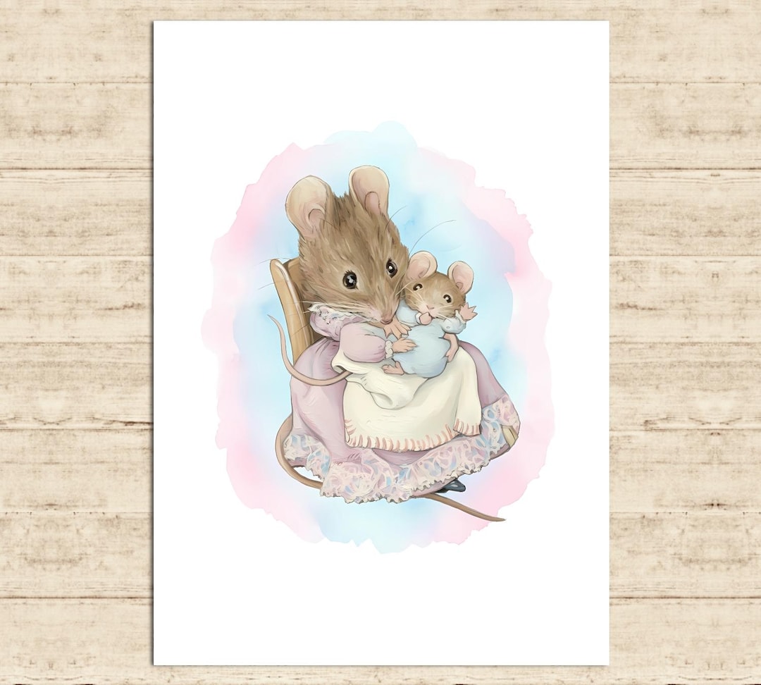 Mouse and Baby Nursery Print Beatrix Potter Character Peter Rabbit ...