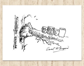 本を読んでいるくまのプーさん くまのプーさん ポスター カラー