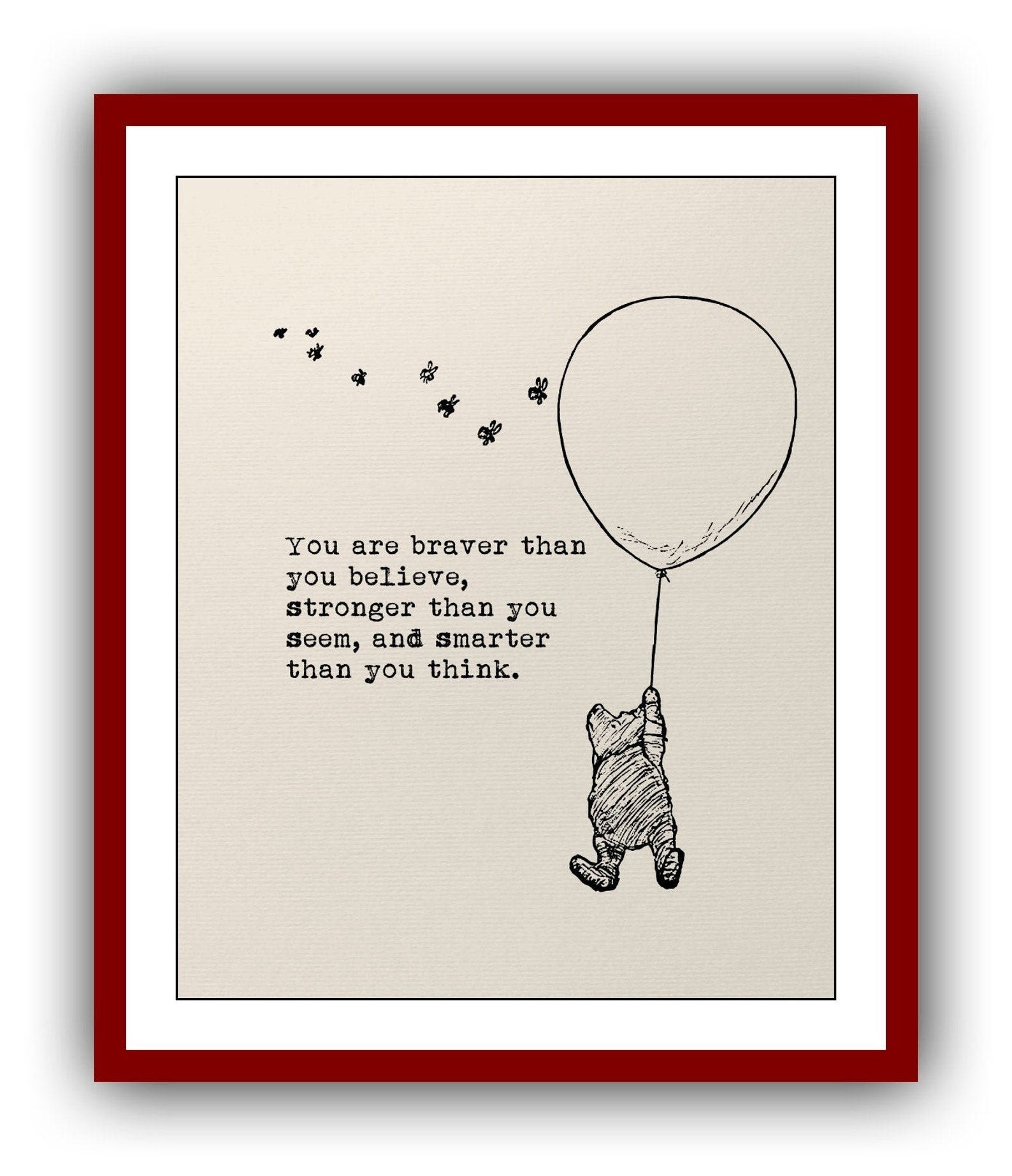 Du Bist Stärker Als Du Denkst Winnie Pooh Winnie the Pooh Zitat: Du bist mutiger als du denkst stärker - Etsy.de