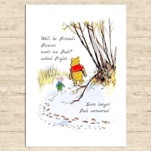 Wir werden Friends Forever sein, oder nicht, Pooh? Even Longer ... Winnie the Pooh Zitat druckbare Kunst Wand-Dekor-Download