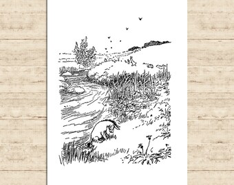 本を読んでいるくまのプーさん くまのプーさん ポスター カラー