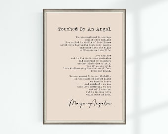 Maya Angelou Zitat Druck Gedicht Touched By An Angel... berühmte Zitate-Plakat-Wand-Kunst druckbare Dekor herunterladen